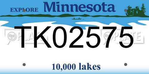 TK02575 Minnesota License Plate