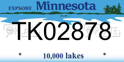 TK02878 Minnesota License Plate