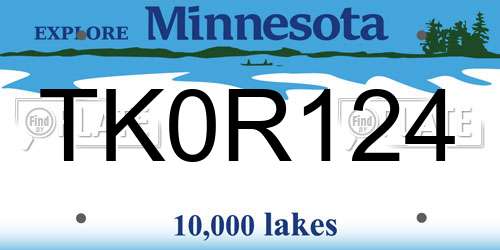 TK0R124 Minnesota License Plate