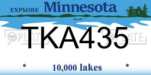 TKA435 Minnesota License Plate
