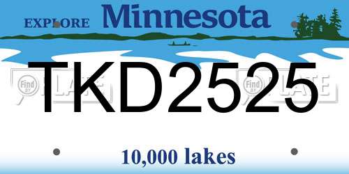 TKD2525 Minnesota License Plate