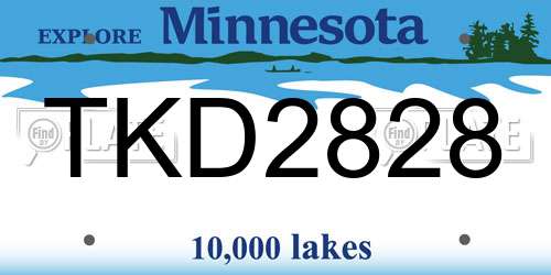TKD2828 Minnesota License Plate