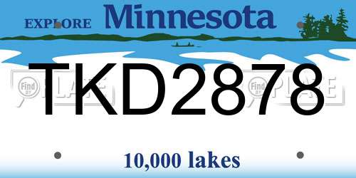 TKD2878 Minnesota License Plate
