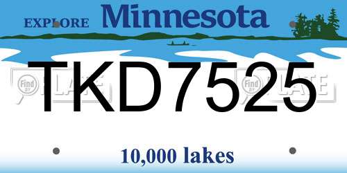 TKD7525 Minnesota License Plate