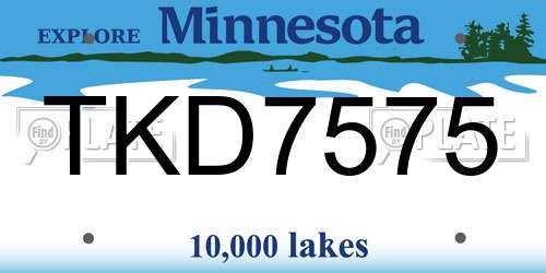 TKD7575 Minnesota License Plate