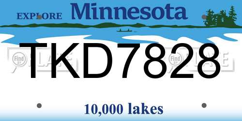 TKD7828 Minnesota License Plate