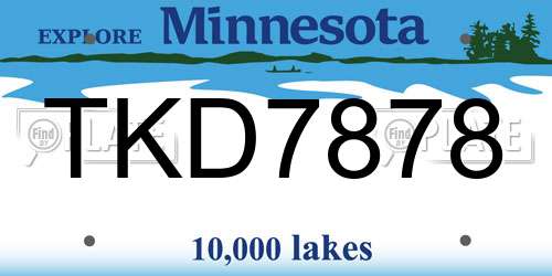 TKD7878 Minnesota License Plate