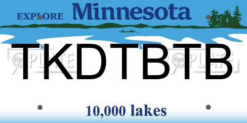 TKDTBTB Minnesota License Plate