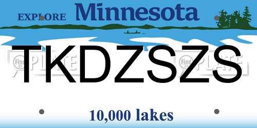 TKDZSZS Minnesota License Plate