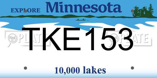 TKE153 Minnesota License Plate