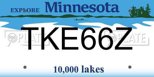 TKE66Z Minnesota License Plate