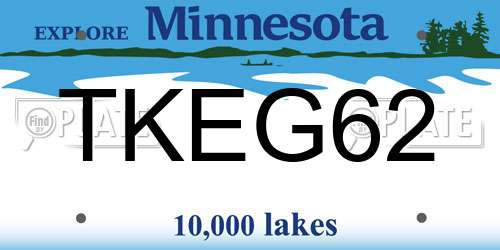 TKEG62 Minnesota License Plate