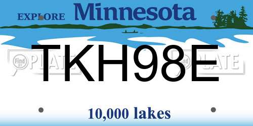 TKH98E Minnesota License Plate