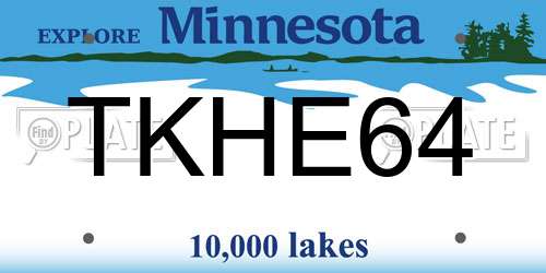 TKHE64 Minnesota License Plate
