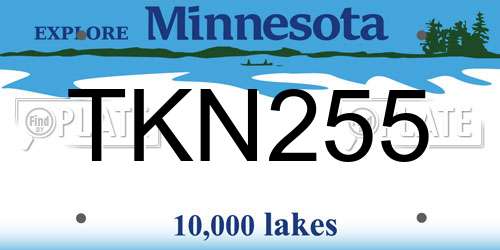 TKN255 Minnesota License Plate