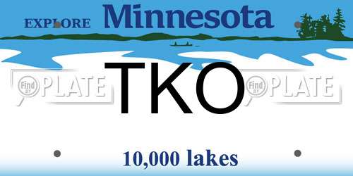 TKO Minnesota License Plate