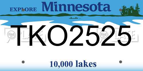 TKO2525 Minnesota License Plate