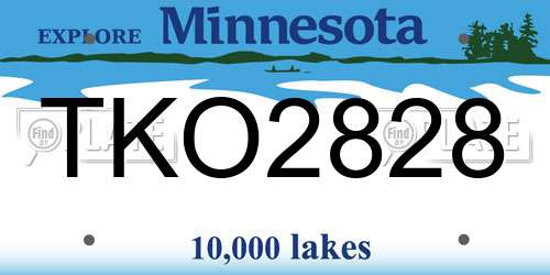 TKO2828 Minnesota License Plate