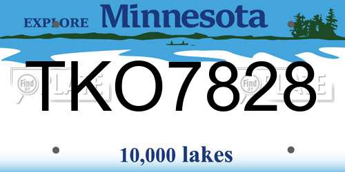TKO7828 Minnesota License Plate