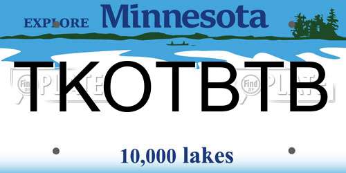 TKOTBTB Minnesota License Plate