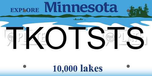 TKOTSTS Minnesota License Plate