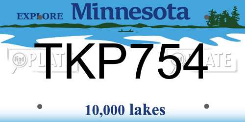 TKP754 Minnesota License Plate