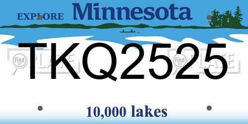 TKQ2525 Minnesota License Plate