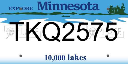 TKQ2575 Minnesota License Plate