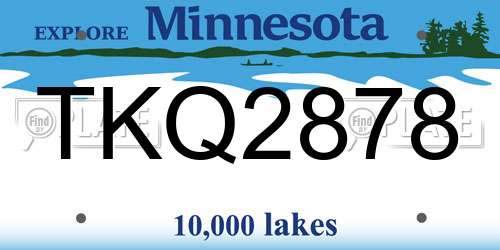 TKQ2878 Minnesota License Plate