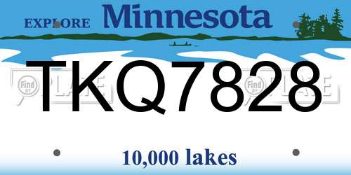 TKQ7828 Minnesota License Plate