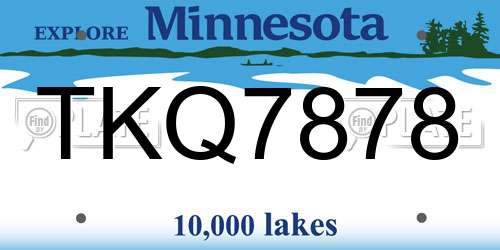 TKQ7878 Minnesota License Plate