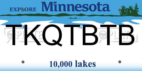 TKQTBTB Minnesota License Plate