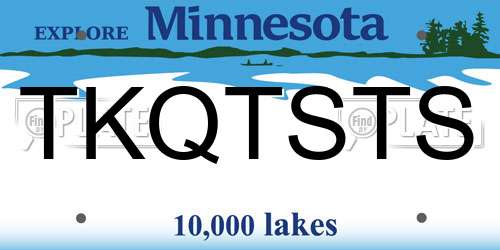 TKQTSTS Minnesota License Plate