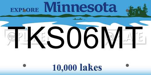 TKS06MT Minnesota License Plate