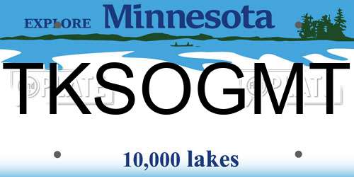TKSOGMT Minnesota License Plate