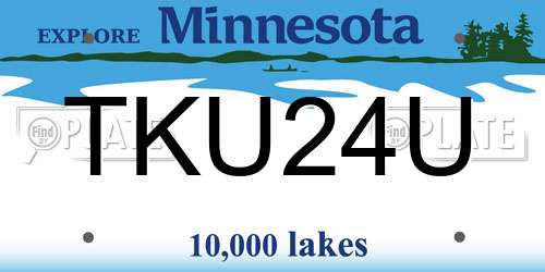 TKU24U Minnesota License Plate