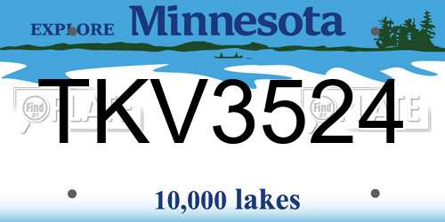 TKV3524 Minnesota License Plate