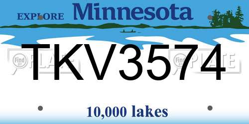 TKV3574 Minnesota License Plate