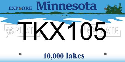 TKX105 Minnesota License Plate