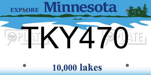 TKY470 Minnesota License Plate
