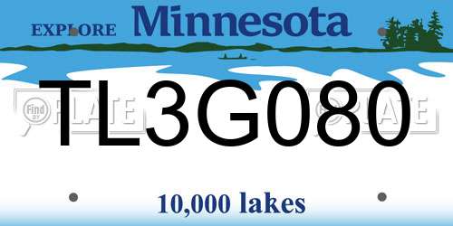 TL3G080 Minnesota License Plate