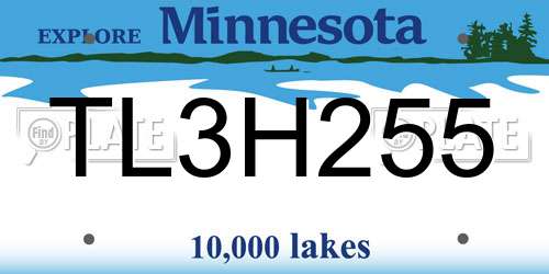 TL3H255 Minnesota License Plate