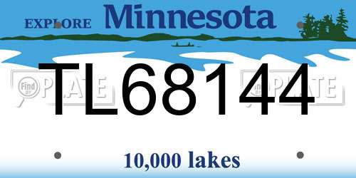 TL68144 Minnesota License Plate