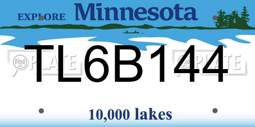 TL6B144 Minnesota License Plate