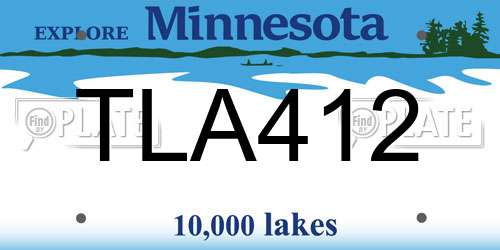 TLA412 Minnesota License Plate
