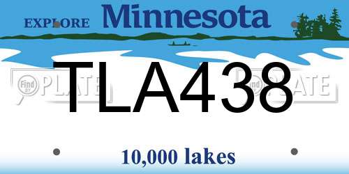 TLA438 Minnesota License Plate