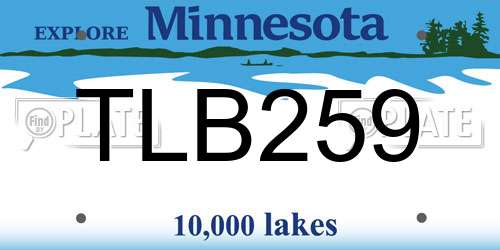 TLB259 Minnesota License Plate