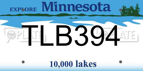 TLB394 Minnesota License Plate
