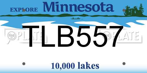 TLB557 Minnesota License Plate