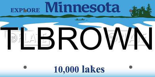 TLBROWN Minnesota License Plate